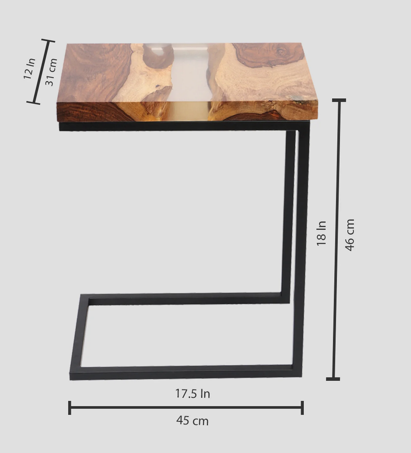 Nesting Table Set of 2 – Sheesham Wood with Transparent Resin Finish