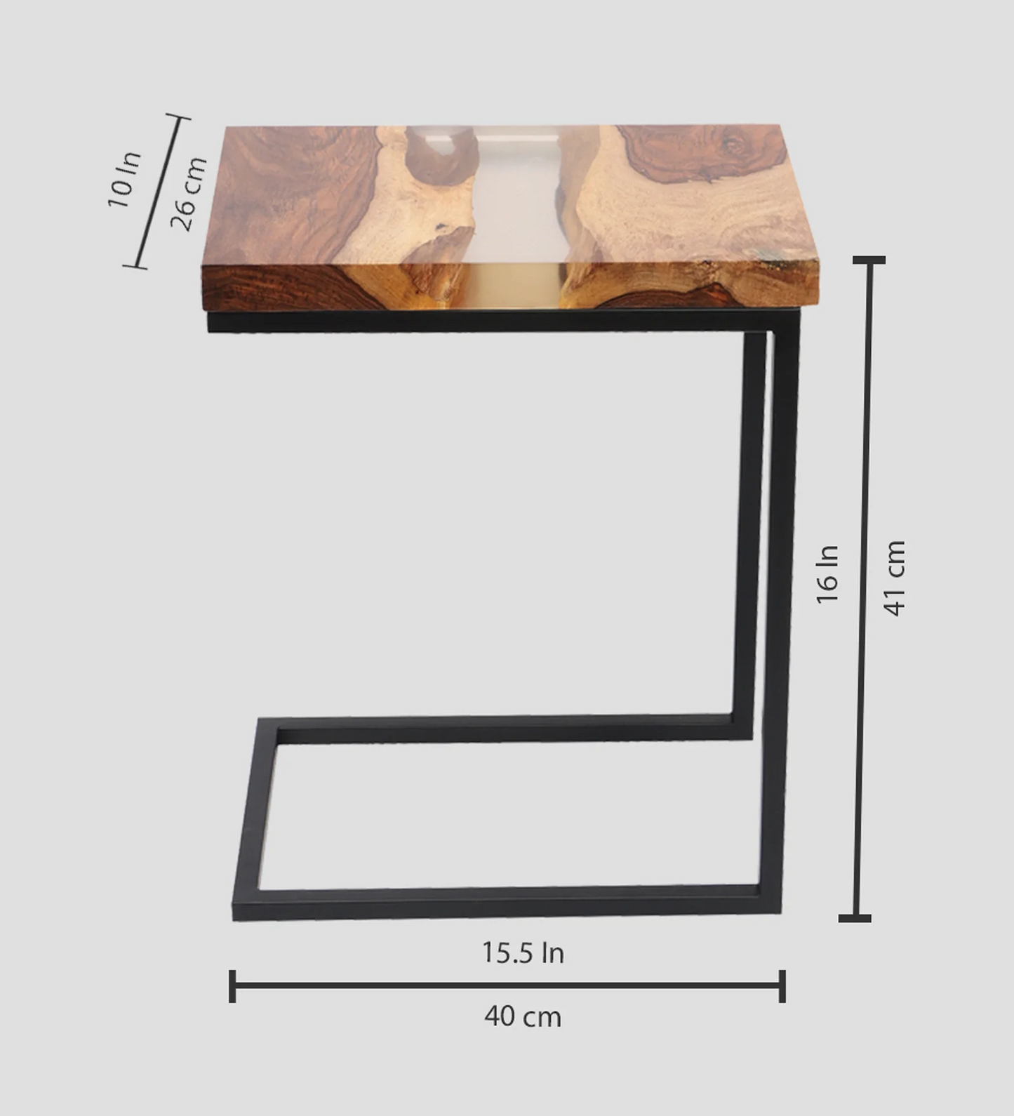 Nesting Table Set of 2 – Sheesham Wood with Transparent Resin Finish